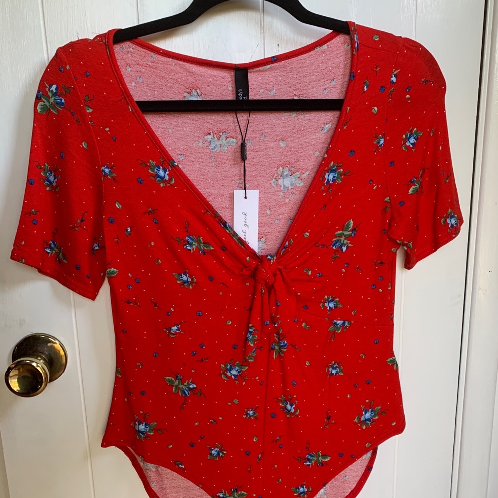 Nobody’s Child red floral bodysuit (US size 12)
